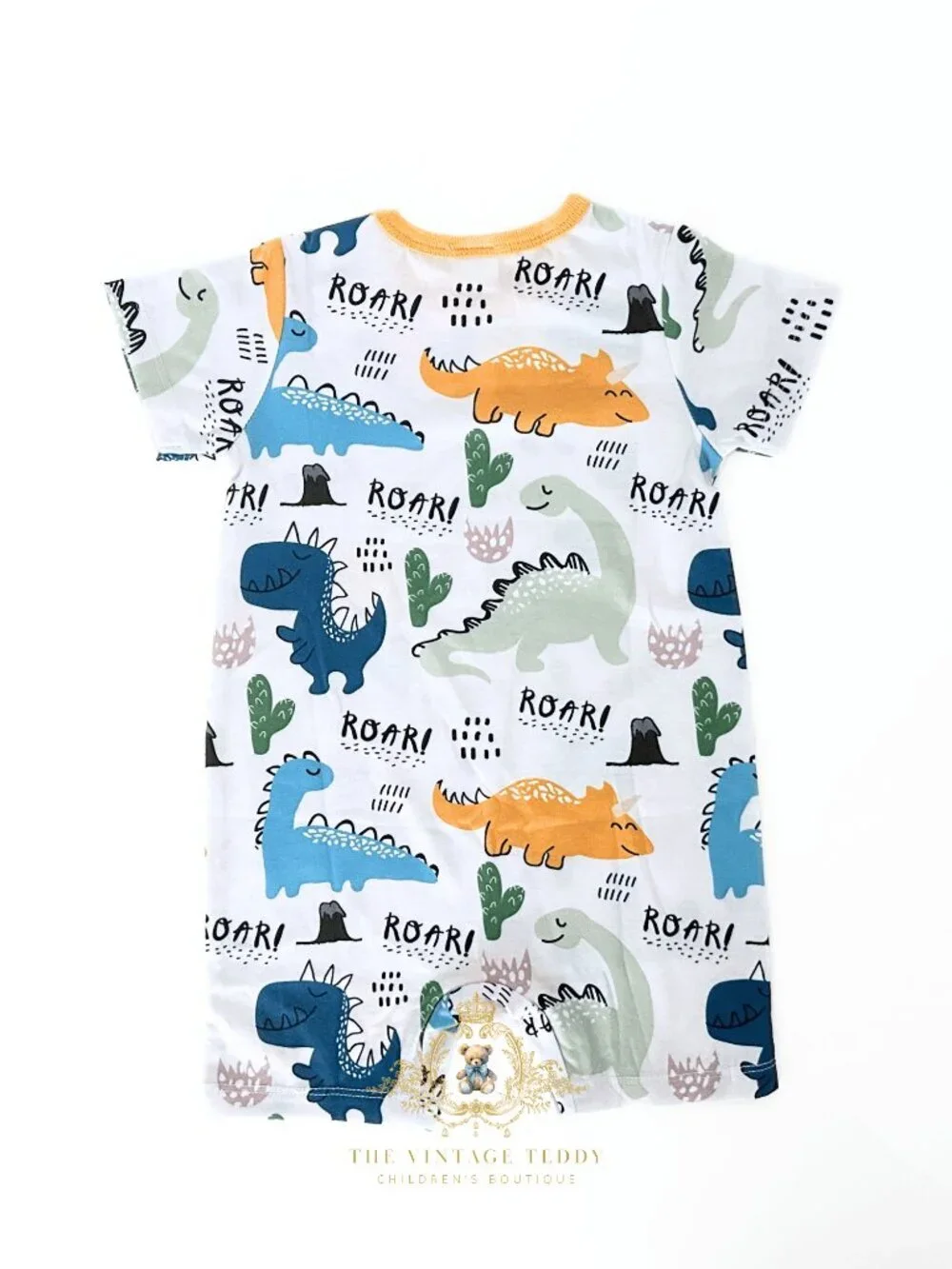 NWT Cute Boys One-piece Sleep N' Play Romper Dinosaurs Go Roar! Colorful 9-12M